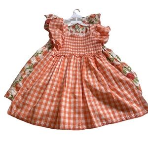 Sigrid Olsen Orange Checkered Kids Dress